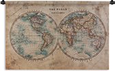 Wandkleed Eigen Wereldkaarten - Historische Wereldkaart oud Wandkleed katoen 180x120 cm - Wandtapijt met foto
