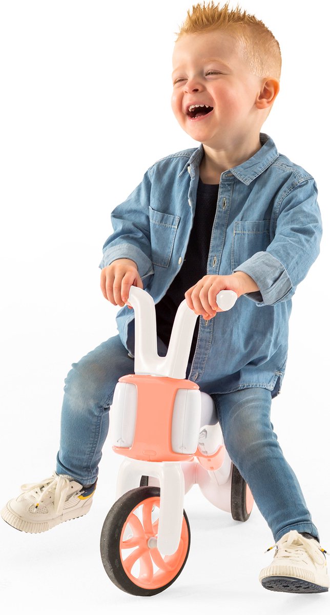 Chillafish Loopfiets 1 jaar voor meisjes - Roze - Driewieler loopfiets verstelbaar naar 2 wieler - Lichtgewicht met verstelbare zitting - Stille anti slip banden voor binnen en buiten - Model Bunzi thumbnail 2