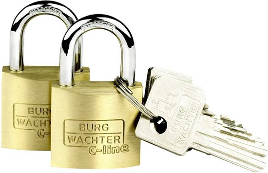 Burg Wächter Set de 2 cadenas Duo 222 30 SB à clés identiques en Messing