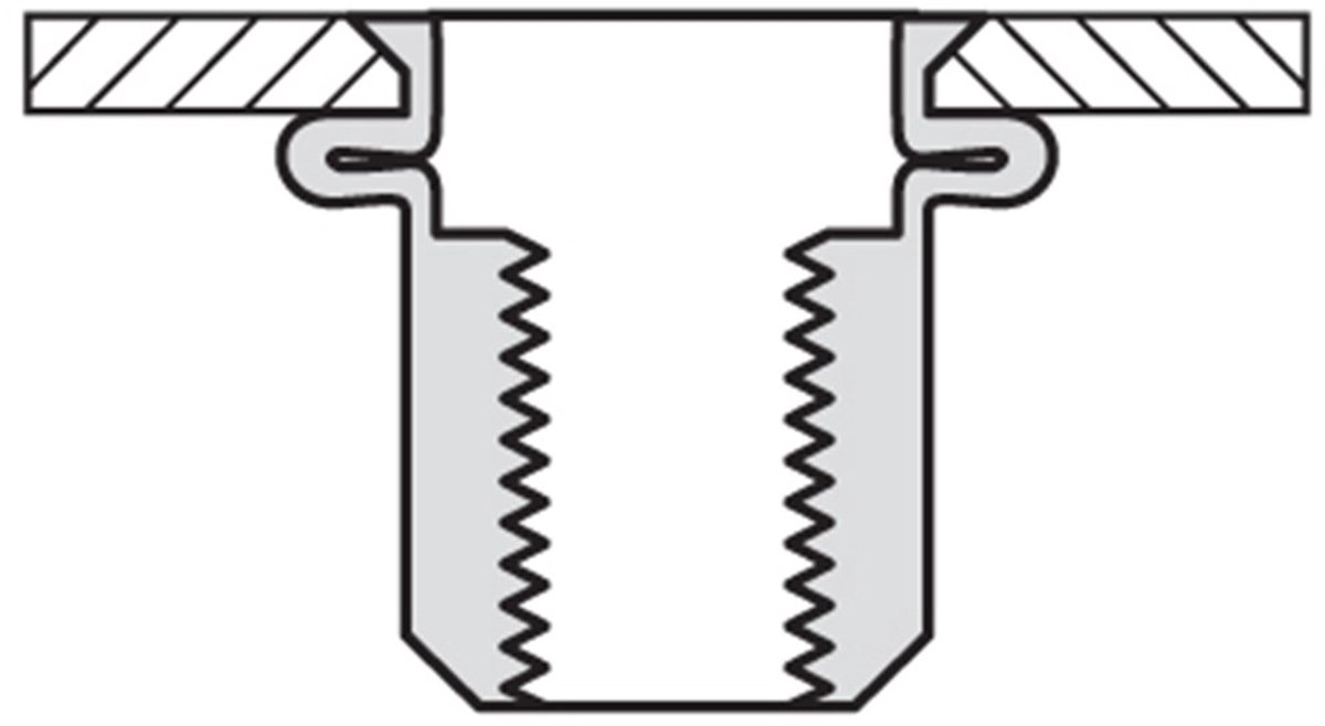 Masterfix Blindklinkmoer M8x15,5mm - staal (verzinkt) - verzonken kop (klein) (Per 250 stuks)