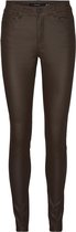 Vero Moda Pantalon VMseven Nw Ss Pantalon enduit lisse N 10138972 Coffee Bean/ Coated Women Size - W30 X L34