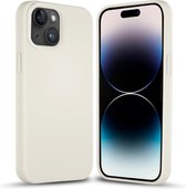 Coverzs Solid silicone case geschikt voor Apple iPhone 14 Plus (zand) - iPhone 14 Plus hoesje wit - iPhone 14 Plus case geschikt voor Apple - Luxe siliconen hoesje met 3-laags bescherming