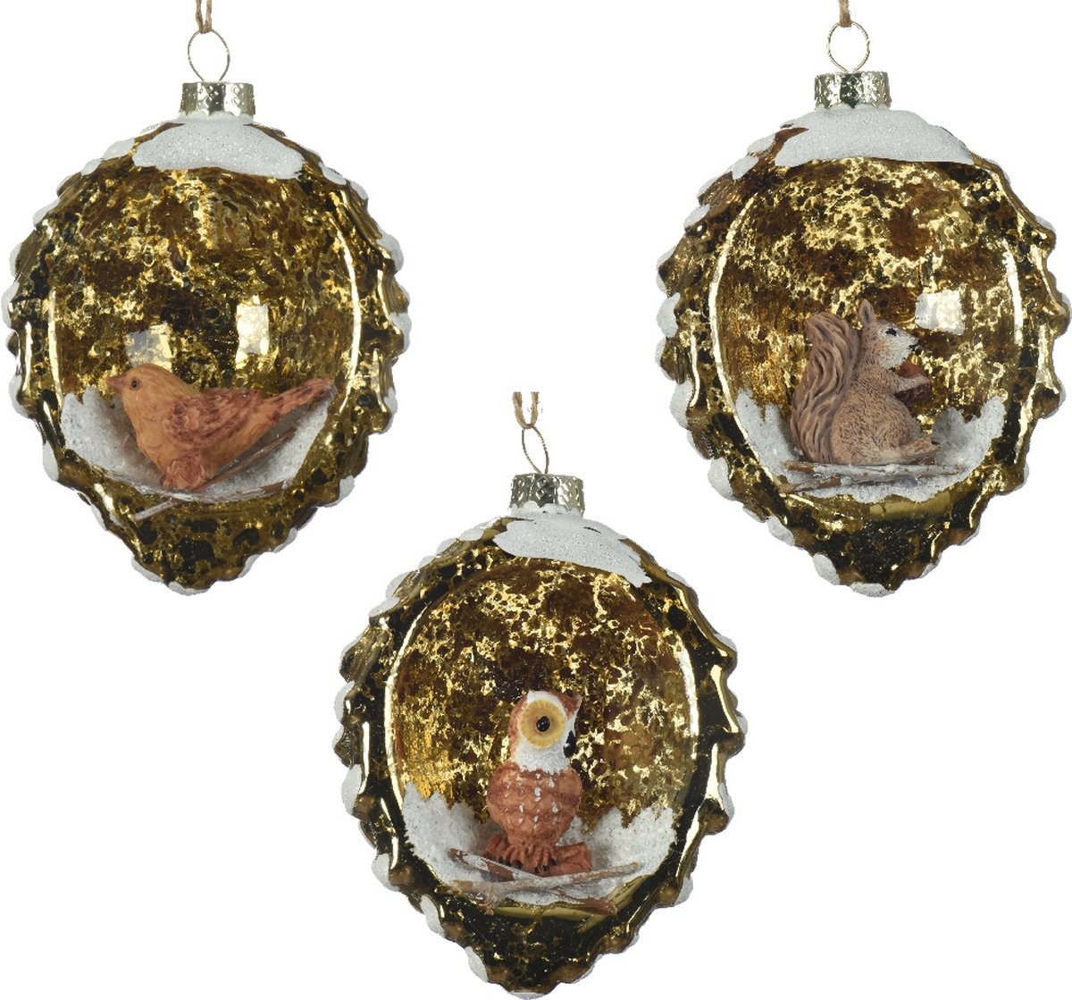 Dennenappel glas d5h7 cm bruin kerst Decoris