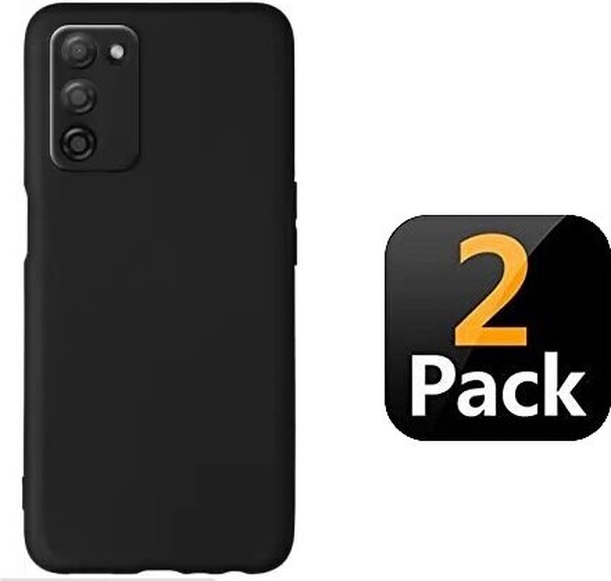 Oppo A53 Hoesje Siliconen TPU Zwart 2x