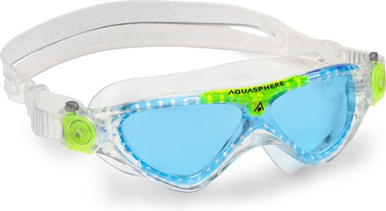 Aquasphere Vista Junior - Zwembril - Kinderen - Blue Lens - Transparant/Groen