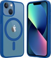 ShieldCase telefoonhoesje geschikt voor Apple iPhone 13 Mini Magneet hoesje transparant gekleurde rand - blauw - Shockproof backcover hoesje - Hardcase hoesje - Siliconen hard case hoesje met Magneet ondersteuning