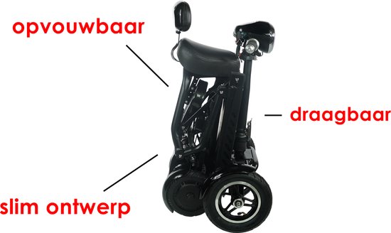 COMFYGO MS3000 Elektrische scootmobiel, 4 wielen, maximale snelheid 18 km/u, 10,4 Ah Lithium-ion accu, Actieradius tot 25 km, Rood, Standaard stoel + Kinderzitje