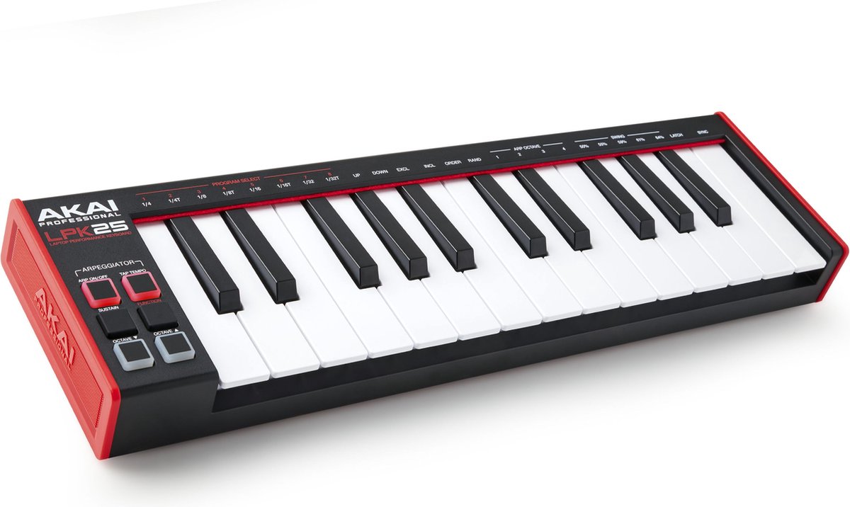 Akai Professional LPK25 - USB MIDI-Keyboardcontroller met 25 Responsieve Synth-Toetsen voor Mac en PC, Arpeggiator en Muziekproductiesoftware