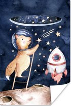 Affiche dessin - Astronaute - Enfants - 30x30 cm | bol