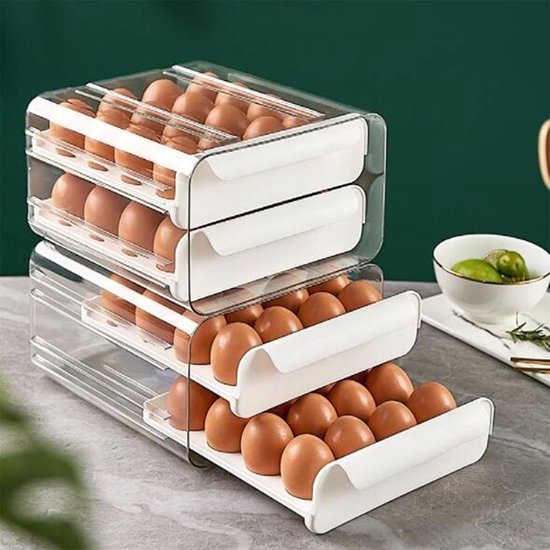 Boite a Oeufs en Plastique Conteneur de Stockage d'oeufs, Sans BPA,  Empilable Rangement Frigo Oeuf