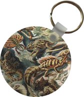 Porte-clés - Vintage - Art - Ernst Haeckel - Salamandres - Animaux - Plastique - Rond - Cadeaux à distribuer