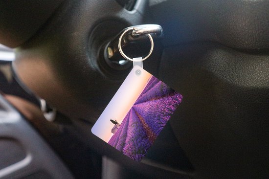 Porte-clés - Lavande - Coucher de soleil - Violet - Fleurs - Cadeaux - Plastique