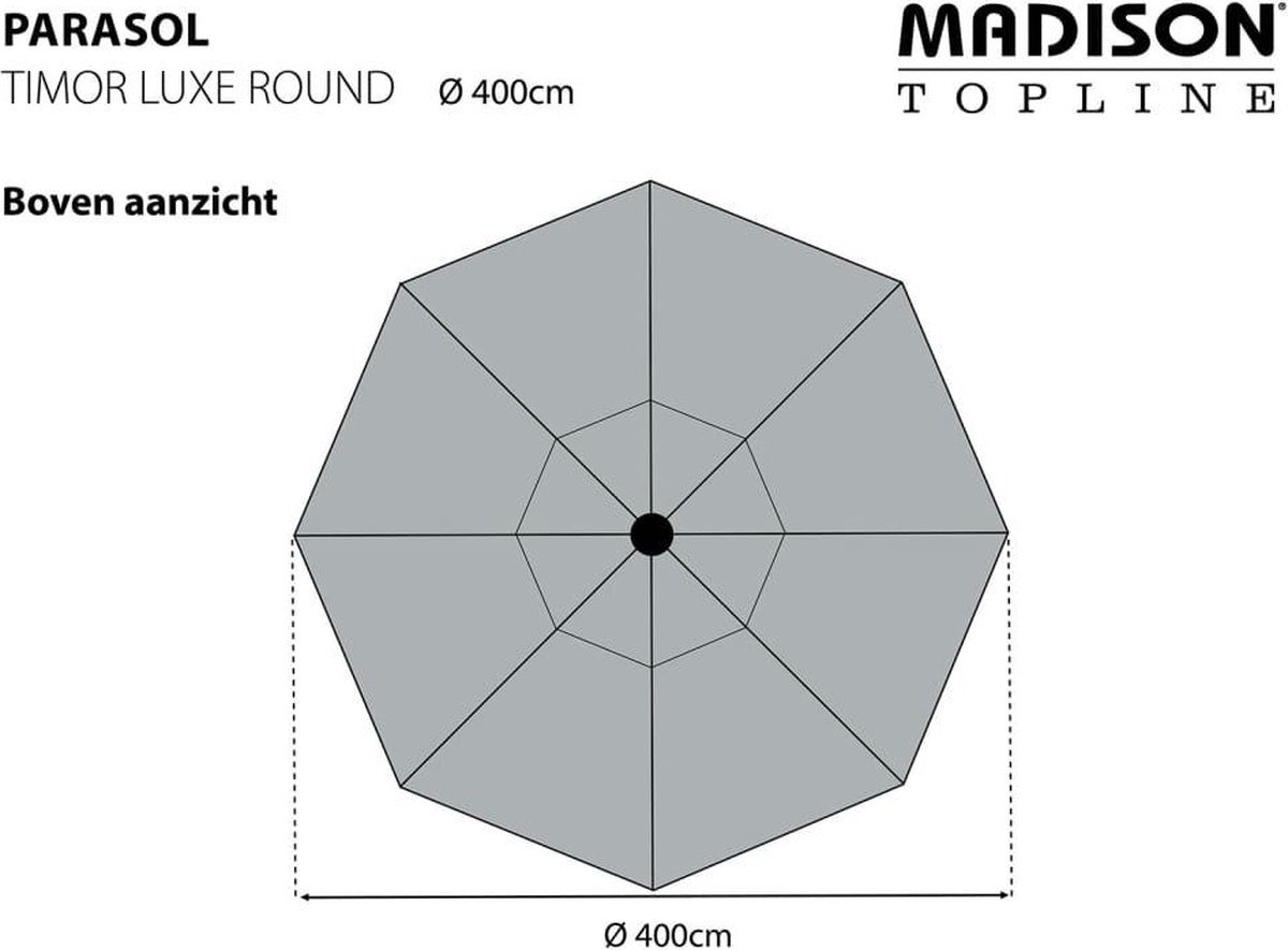 Madison parasol Timor - Rond - 400cm - Taupe | bol.com