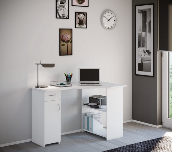 VCM Houten hoekbureau Hoekbureau Computerbureau Lade Linzia Houten hoekbureau Hoekbureau Computerbureau Lade Linzia
