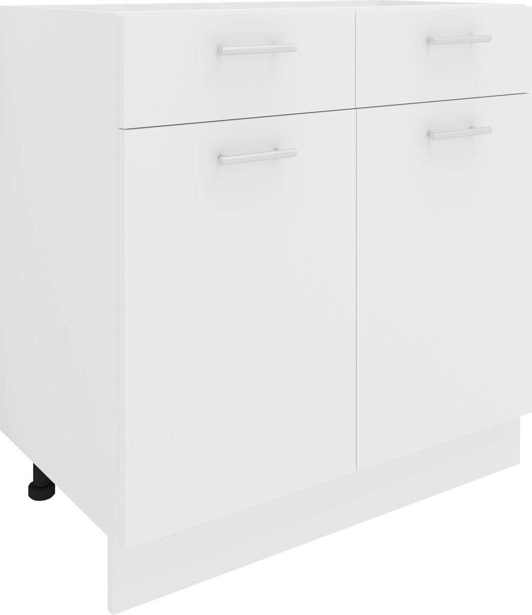 Vcm Keukenkast breedte 80 cm Ladeblok Keuken Keukenmeubels Esilo Wit