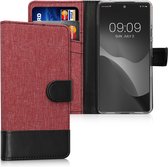 kwmobile telefoonhoesje geschikt voor Google Pixel 6a - Hoesje met pasjeshouder in oudroze / zwart - Case met portemonnee