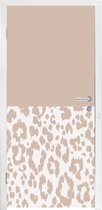 Deursticker Panterprint - Roze - Dieren - 90x215 cm - Deurposter