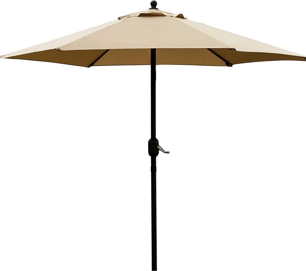 KOMFOTTEU 3M Parasol de jardin en bois de hêtre inclinable, parasol de terrasse imperméable et protection solaire, parasol de plage avec 8 baleines