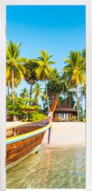 Deursticker Strand - Kajak - Zomer - 95x235 cm - Deurposter