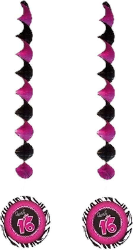 Funny Fashion - Décoration de party Sweet 16 spirales de rotor 12x pièces - Articles de fête