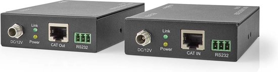 Nedis VREP3480AT, Émetteur et récepteur AV, 60 m, Avec fil, Anthracite