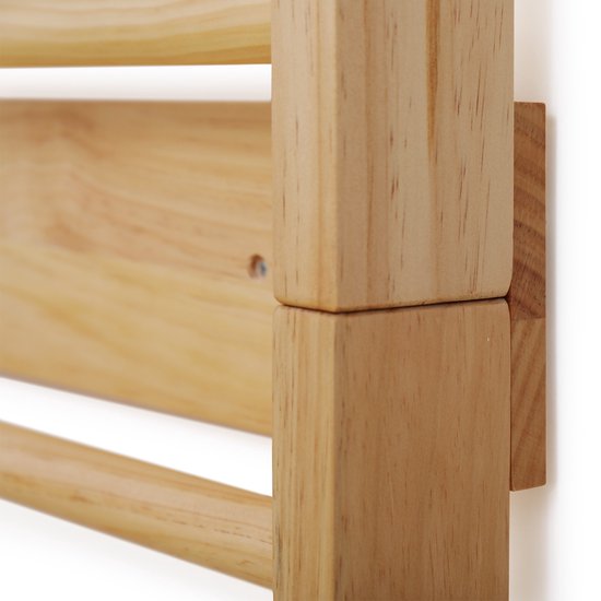 GOPLUS Wandrek Van Grenenhout - 195x80x14 Cm, Belastbaar Tot 100 Kg, Klimwand Voor Thuis En Sportschool