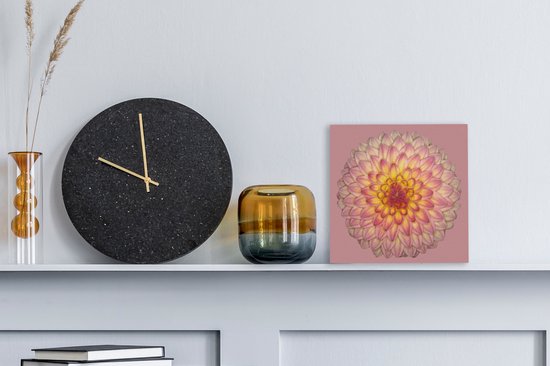 Dahlia 'wootton phoebe toile 20x20 cm - petit - tirage photo sur toile (Décoration murale salon / chambre)
