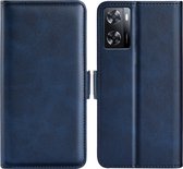 Oppo A57 - A57s - A77 Hoesje - MobyDefend Luxe Wallet Book Case (Sluiting Zijkant) - Blauw - GSM Hoesje - Telefoonhoesje Geschikt Voor Oppo A57 - A57s - A77