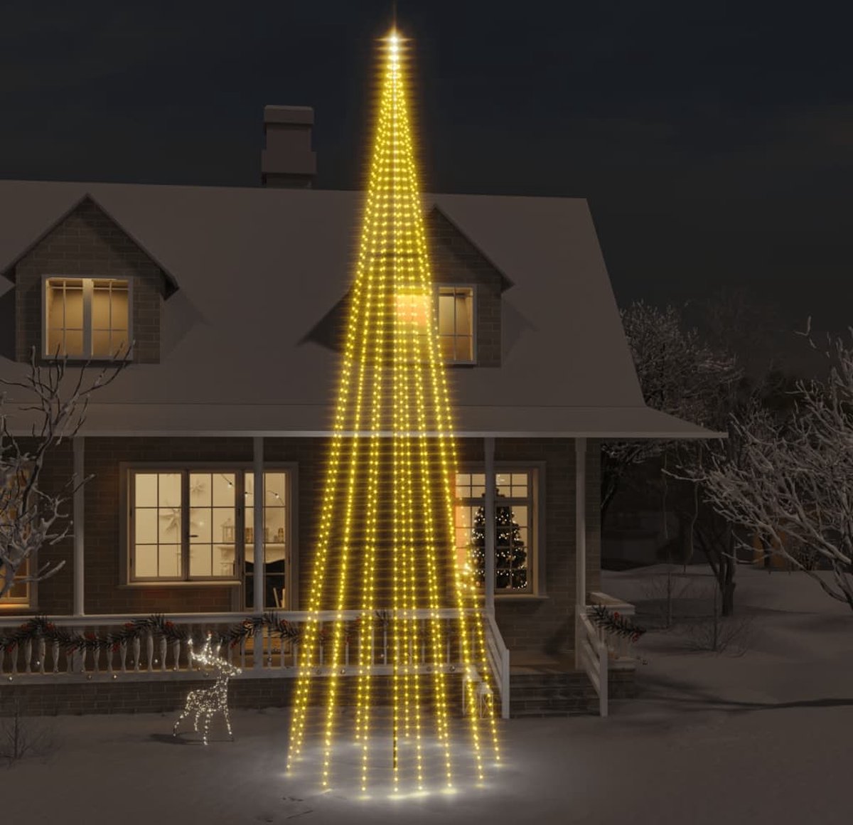 Prolenta Premium - Vlaggenmast kerstboom 1134 LED's warmwit 800 cm