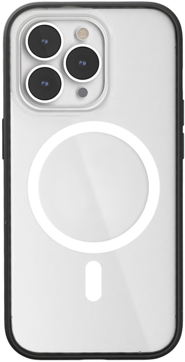 Woodcessories Clear Case Bio MagSafe - geschikt voor iPhone 14 Pro - gemaakt van bio-materialen - geschikt voor MagSafe en draadloos laden - Black-matte