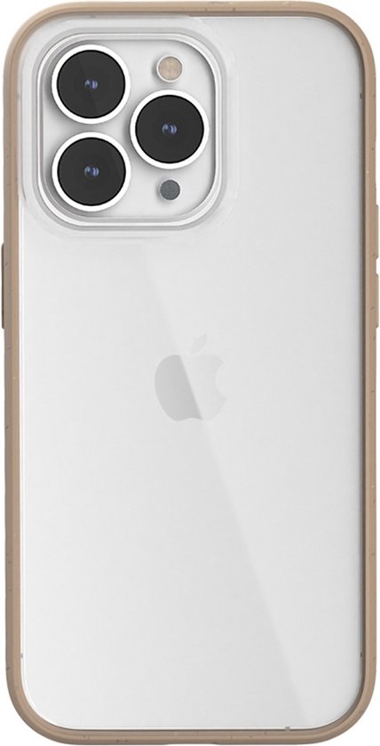 Woodcessories Clear Case Bio - geschikt voor iPhone 14 Pro Max - gemaakt van bio-materialen - Taupe-clear