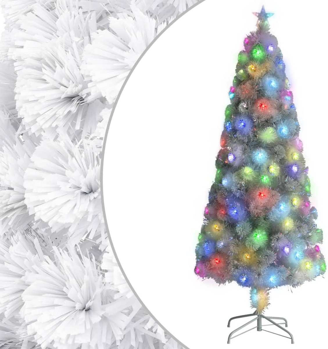 Prolenta Premium - Kunstkerstboom met LED 180 cm glasvezel wit