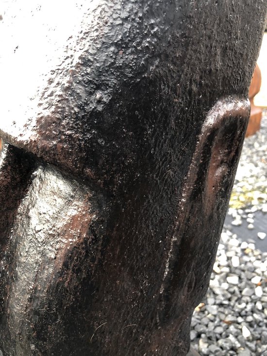 MOAI XXL, grande statue en pierre, des îles de Pâques, marron foncé