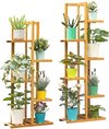 Plantenrek - Wandrek - Voor Planten - Ladder Kast - 6 Planken - 6 Laags - Plantenrek - Bamboe - Binnen/buiten