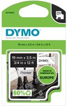 DYMO originele D1 Duurzame polyester labels | Zwarte Tekst op Wit Label | 19 mm x 3,5 m | zelfklevende etiketten voor de LabelManager labelprinter | gemaakt in Europa