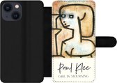 Bookcase Geschikt voor iPhone 13 Mini telefoonhoesje - Kunst - Paul Klee - Girl in mourning - Met vakjes - Wallet case met magneetsluiting