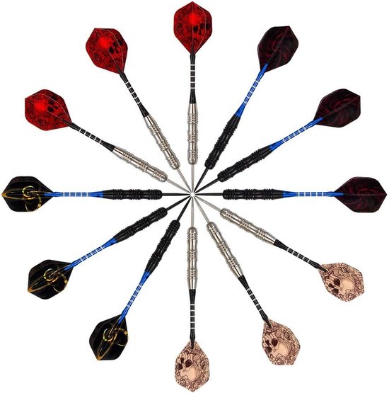 Dartpijlen 24 gram Darts set 12 stuks extra Dart flights en Shafts Dartscase van ROCUTO — afbeelding 4