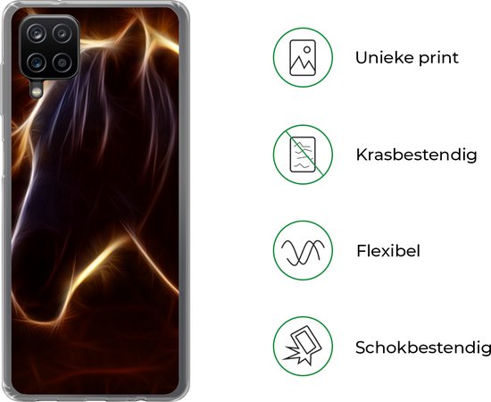 Coque Samsung Galaxy A12 - Cheval - Contour - Léger - Siliconen