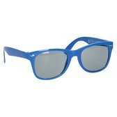 Hippe feest zonnebril met blauw montuur - kunststof voor volwassenen