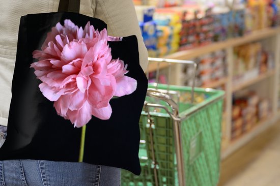 Sac bandoulière - Sac de plage - Shopper Pivoine rose en fleur - 45x45 cm - Sac coton