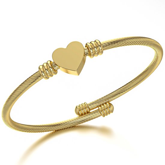 Armband Dames Hart Verstelbaar – 4 Kleuren – Goudkleurig – Armbandjes – Armbandje Verjaardag – Cadeau voor Haar – Vrouw – Moederdag – Valentijn