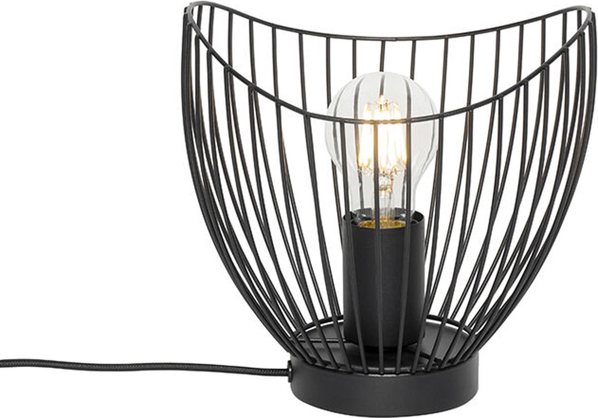 HAITRAL Set van 2 vintage industriële metalen tafellampen - E27 - Voor slaapkamer, woonkamer, kantoor - Zwart