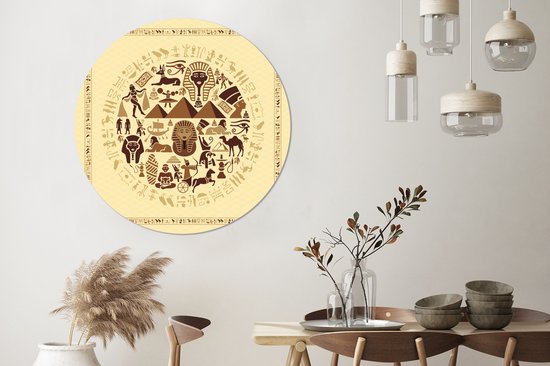 Illustration symbolique de l'Egypte Cercle mural aluminium ⌀ 140 cm