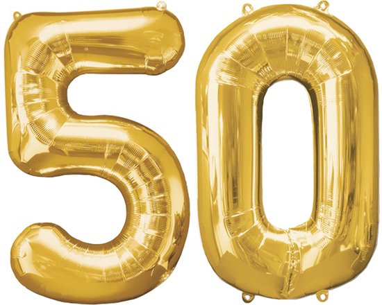 Abraham Sarah Versiering 50 Jaar Verjaardag Versiering Folie Helium Ballonnen Feest Versiering XL Formaat Goud - 86Cm