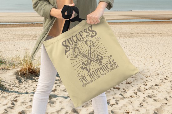 Sac Bandoulière - Sac De Plage - Clé Shopper - Rétro - Lettres - 40x40 cm - Sac Coton