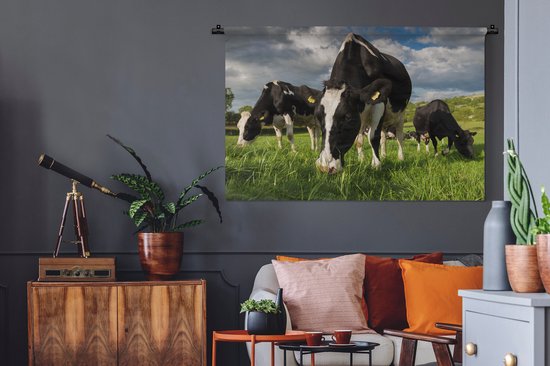 Tapisserie - Toile murale - Vaches - Animaux - Herbe - Pâturage - Ferme - 150x100 cm - Tapisserie