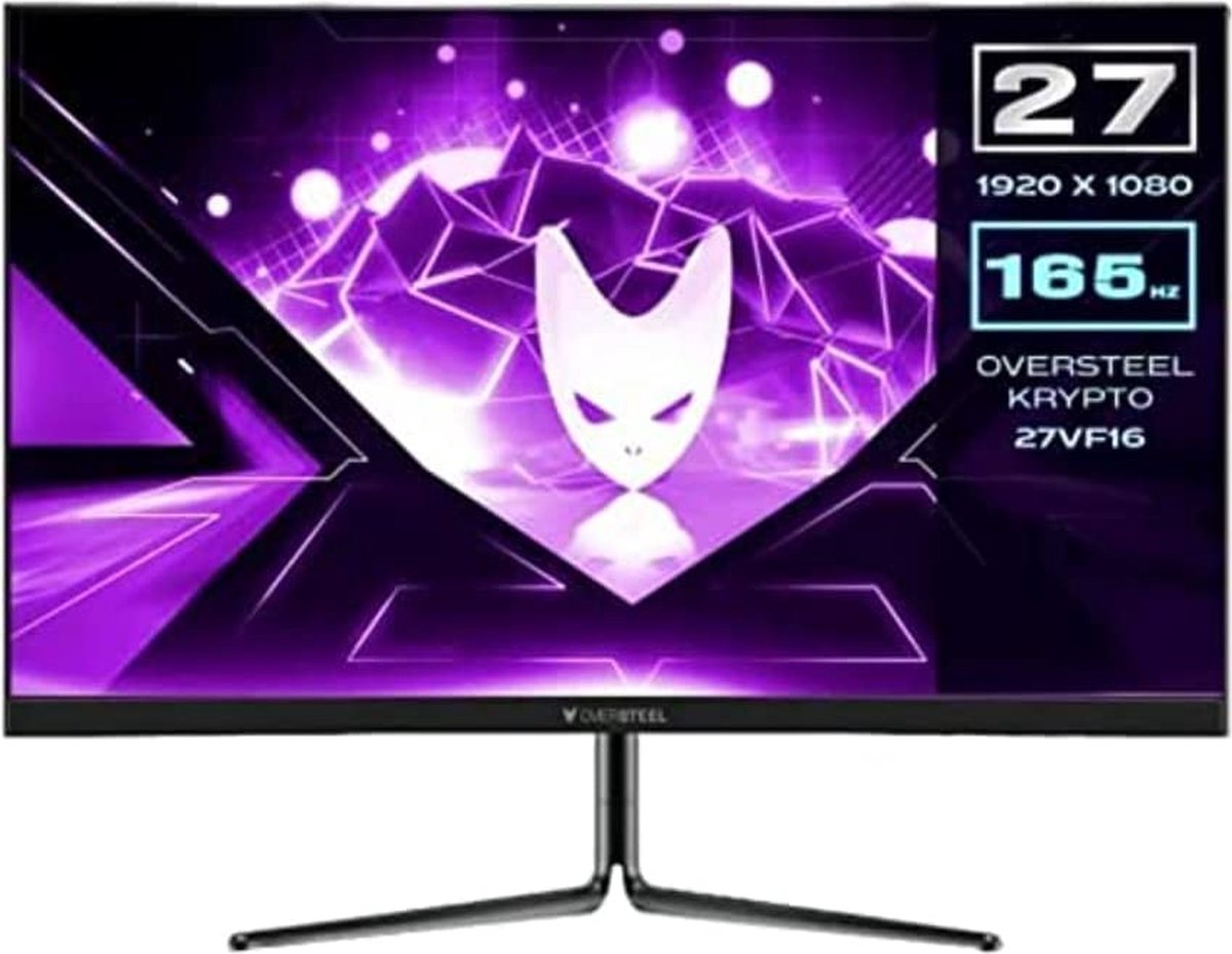 BERKATMARKT - Oversteel Krypto Gaming-pc-monitor (27 inch) 68,6 cm (27 inch) gebogen display R1500 16:9 FHD, 165Hz