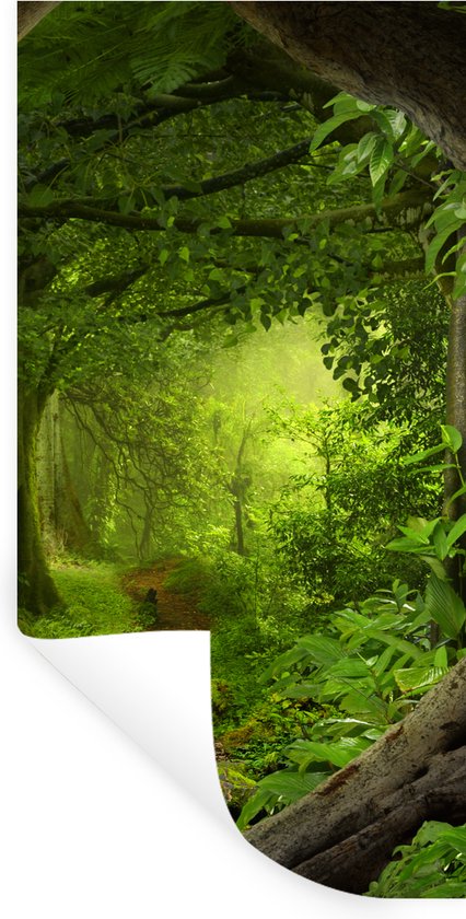 Muurstickers - Sticker Folie - Jungle - Groen - Natuur - Tropisch - Planten - 60x120 cm - Plakfolie - Muurstickers Kinderkamer - Zelfklevend Behang - Zelfklevend behangpapier - Stickerfolie