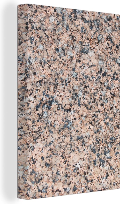 Toile Peinture Granit - Pierre - Motif - Design - Marron - Grijs - 90x140 cm - Décoration murale