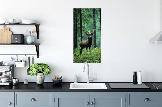 Stickers Stickers muraux - Cerf - Forêt - Arbres - 40x80 cm - Feuille adhésive